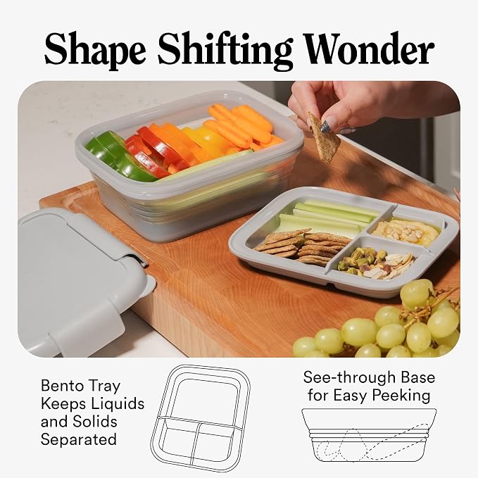 STOJO Collapsible Bento Box, Leak-Proof, Microwave & Dishwasher Safe, Premium - Image 5