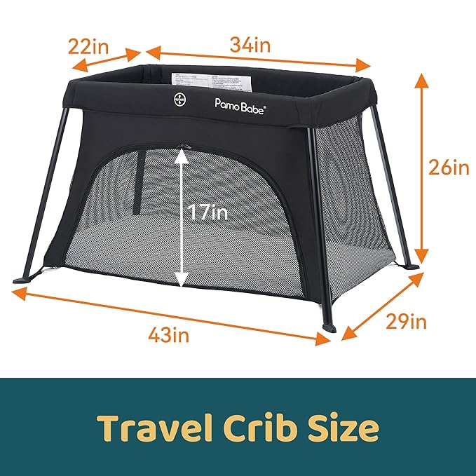 Pamo Babe Travel Crib Lightweight Baby Playard - Image 2