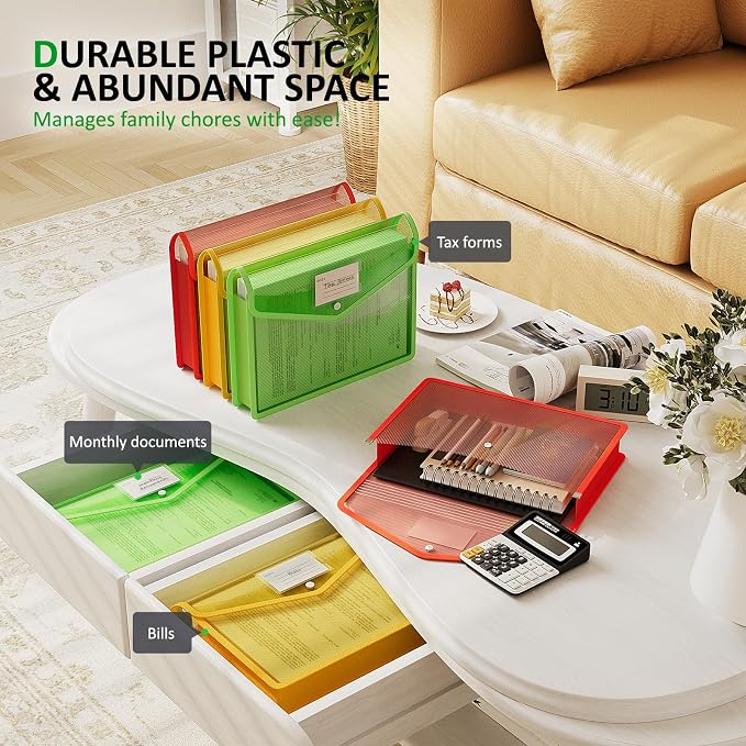 ThinkTex Plastic Expanding File Folder, Transparent envelopes - Image 3