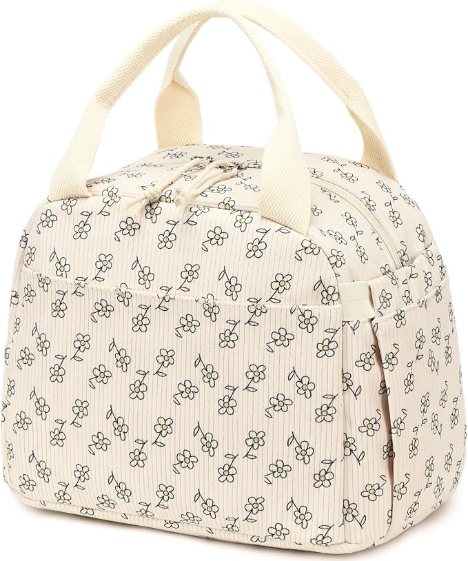 Bluboon Lunch Bag for Women Men Cute Corduroy Lunch Tote Bags Reusable by BLUBOON