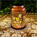 Solar Butterfly Rose Lantern Outdoor Decor, Waterproof Hanging Metal Garden by Merrytech