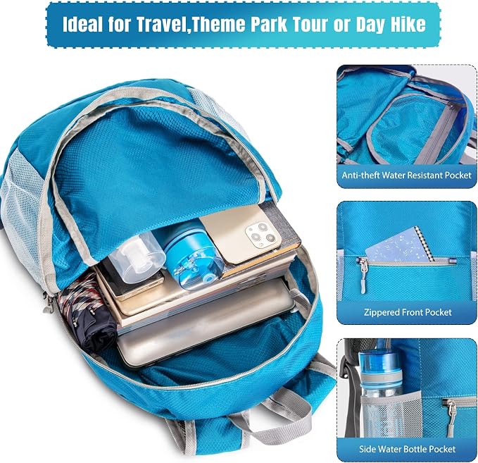ZOMAKE Ultra Lightweight Hiking Backpack 20L, Packable Small Backpacks Water - Image 3