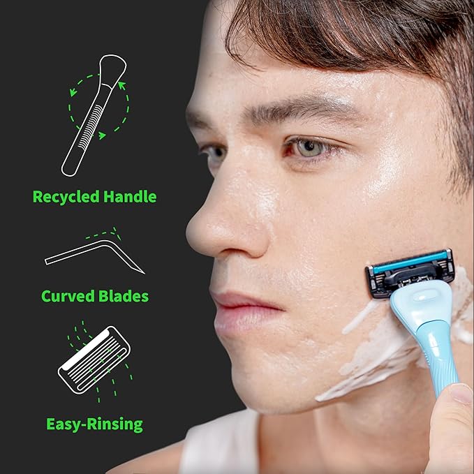 DORCO with Earth Razor with Pace 4 Pro Cartridges • Handle Made from Post - Image 5