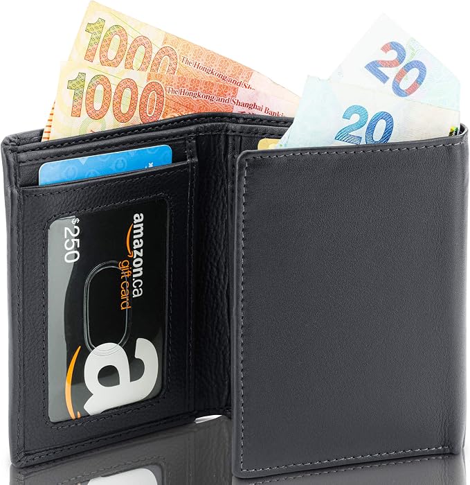 ID Stronghold Men's Leather Trifold Wallet - Image 4