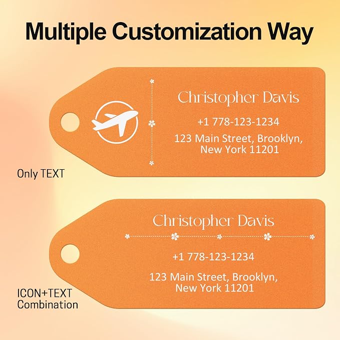 4 PCS Personalized Metal Luggage Tag – Personalized Engraved Suitcase Tag - Image 5