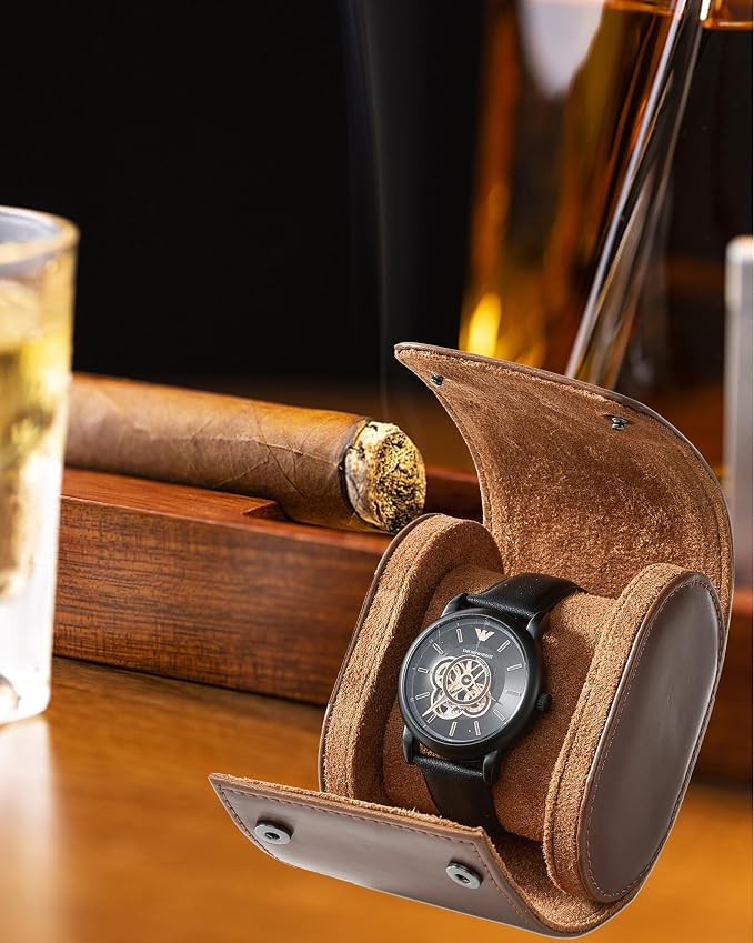 MR.OKAY Single Watch Travel Case-Classic Leather Watch Case - Image 6