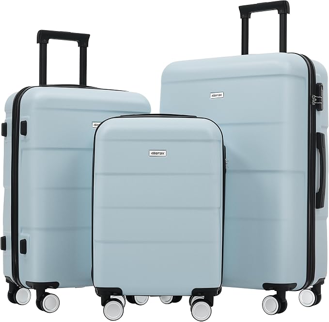 Merax Luggage Sets of 3 Piece Carry on Suitcase Airline Approved, Hardcase by Merax