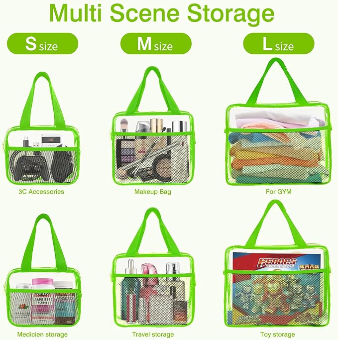 XEWEA Clear Travel Toiletry Bags, 3 Pack TSA Approved Transparent Makeup Bag - Image 4