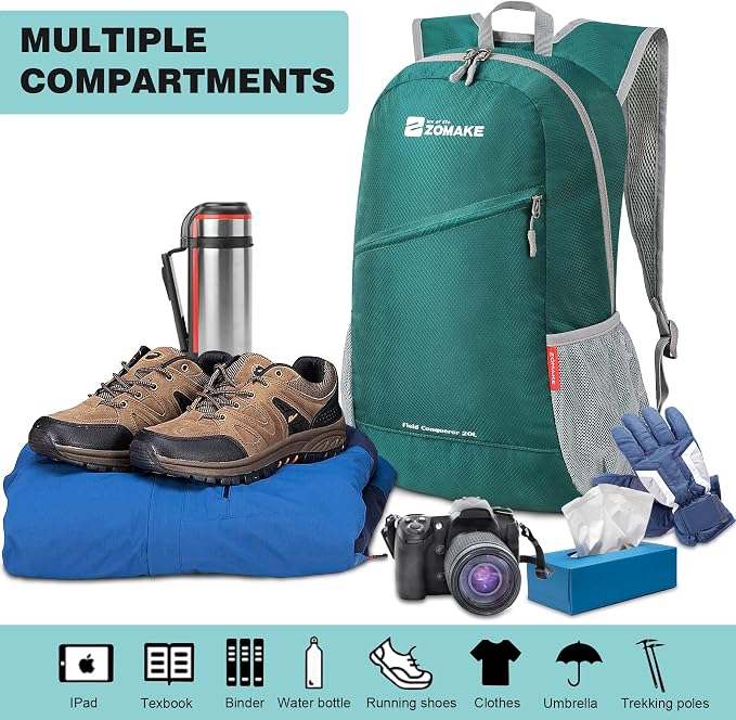 ZOMAKE Lightweight Packable Backpack 20L, Foldable Backpacks Small Daypack - Image 3