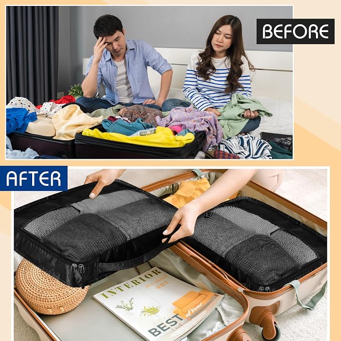 5 Pcs Packing Cubes for Suitcase Large Travel Cubes Carry on Luggage Organizer - Image 6