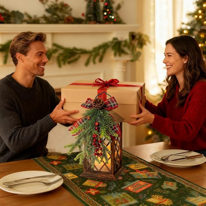 Christmas Solar Lanterns Outdoor, Waterproof Garden Hanging Lanterns, Solar - Image 9