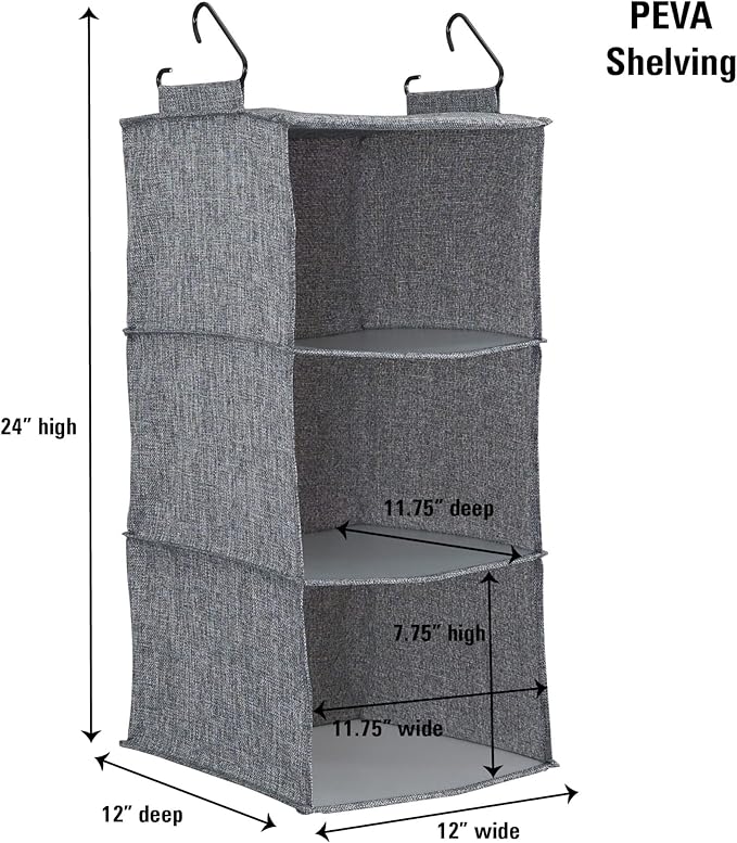 Household Essentials 3 Shelf Hanging Closet Organizer, Hanging Shelf - Image 3