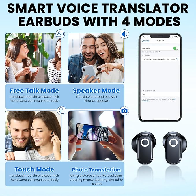 AI Translation Earbuds Real Time, 139 Language Translator Earbuds TWS 3-in-1 - Image 8