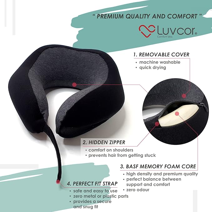 Premium Quality Memory Foam Travel Neck Pillow Bundle - Image 3
