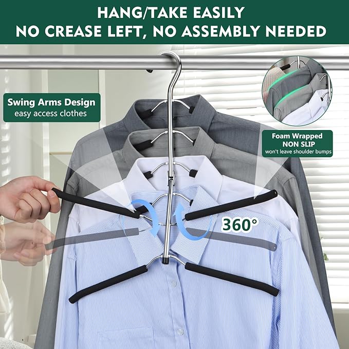 DOIOWN Clothes Hangers Space Saving: 6 Tier Coat Hanger Space Saving Hangers - Image 5