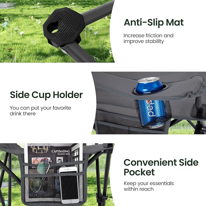 HIGH POINT SPORTS 2 Pack Portable Camping Chair - Image 6