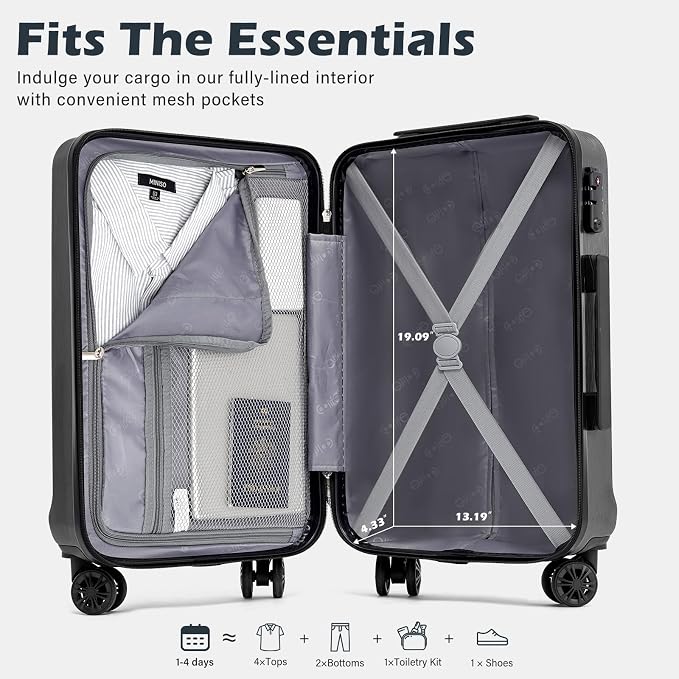 Coolife Luggage PC+ABS Hardshell Suitcase - Image 6