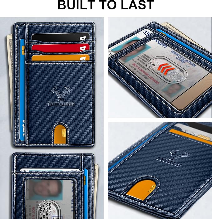 BULLIANT Slim Wallet, Skinny Minimal Thin Front Pocket Wallet Card Holder - Image 3