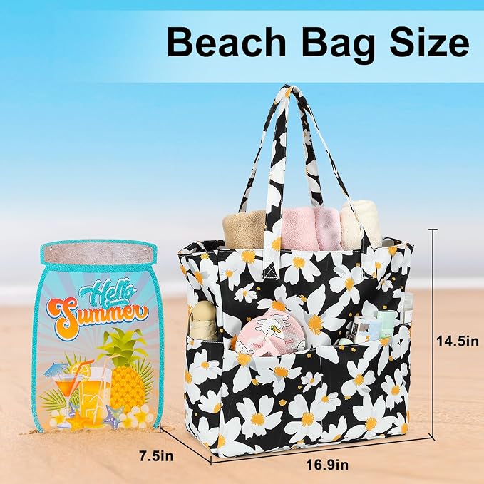 LEDAOU Beach Bag Waterproof Sandproof Women Tote Bag Pool Bag - Image 8