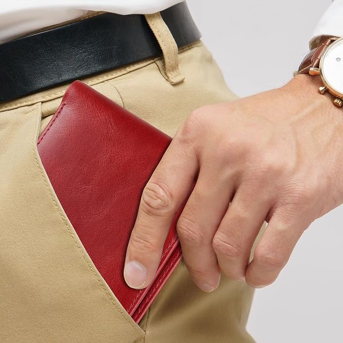 VISOUL Leather Mens Bifold RFID Blocking Wallet - Image 4
