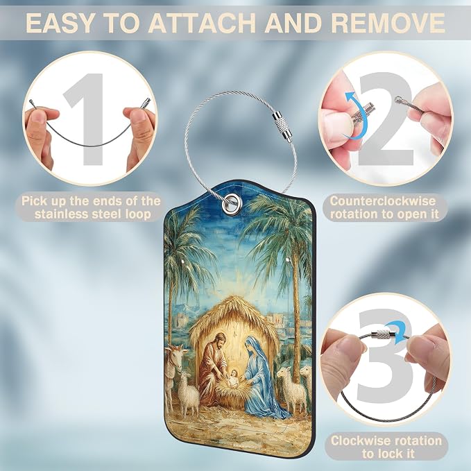 2 Pcs Nativity Scene Luggage Tags - Image 4