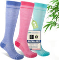 Mens Compression Socks for Men Women, 15-20 mmHg Bamboo Viscose Knee High Soft by Unknown