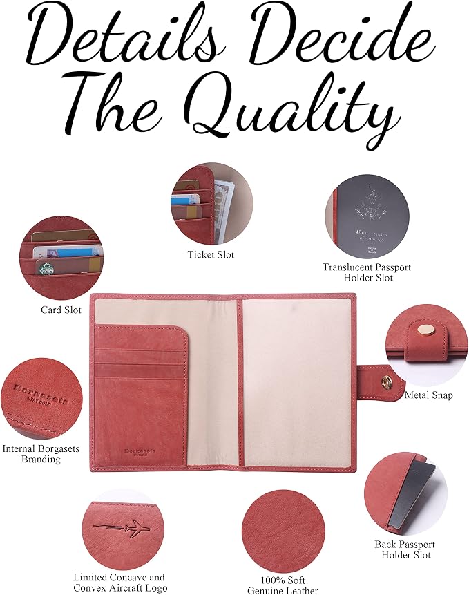 Genuine Leather Passport Case, RFID Passport Cover - Image 5