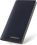 VISOUL Mens Checkbook Leather Wallets Long Bifold Wallets by VISOUL