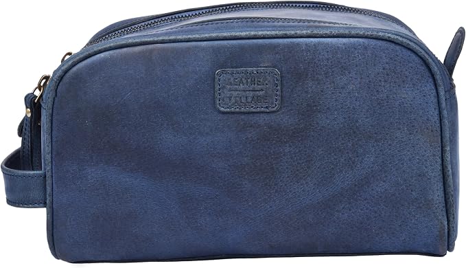 LEATHER VILLAGE Premium Leather Toiletry Travel Pouch - Image 2