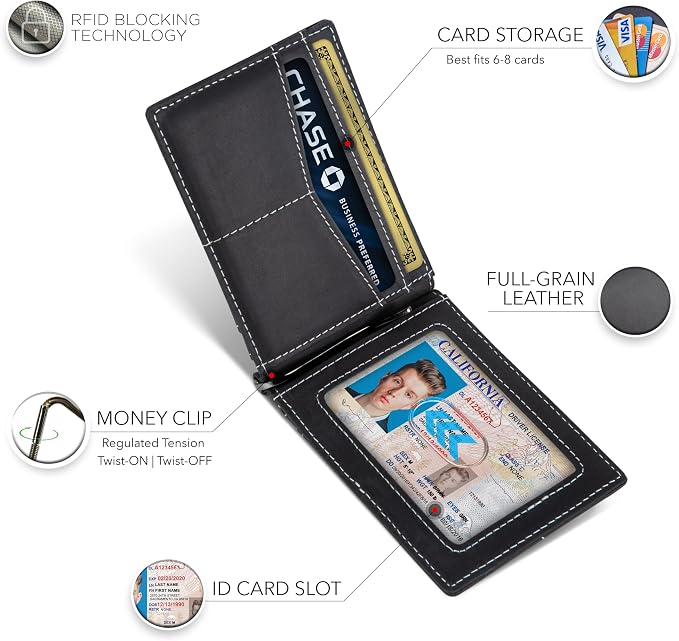 SERMAN BRANDS RFID Blocking Wallet Slim Bifold - Image 6