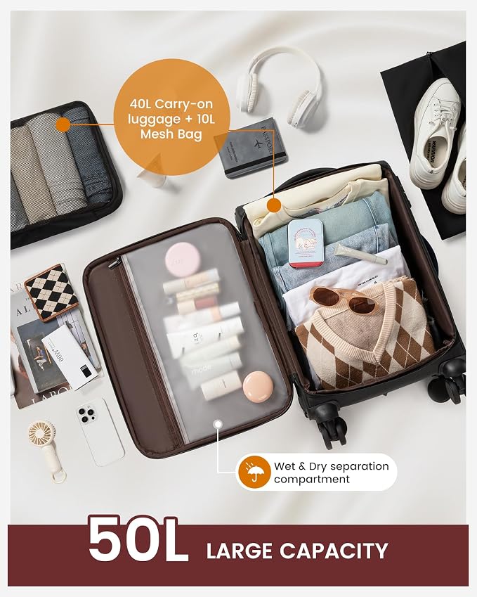 Carry On Luggage 22x14x9 Airline Approved, 22-Inch Suitcases - Image 5