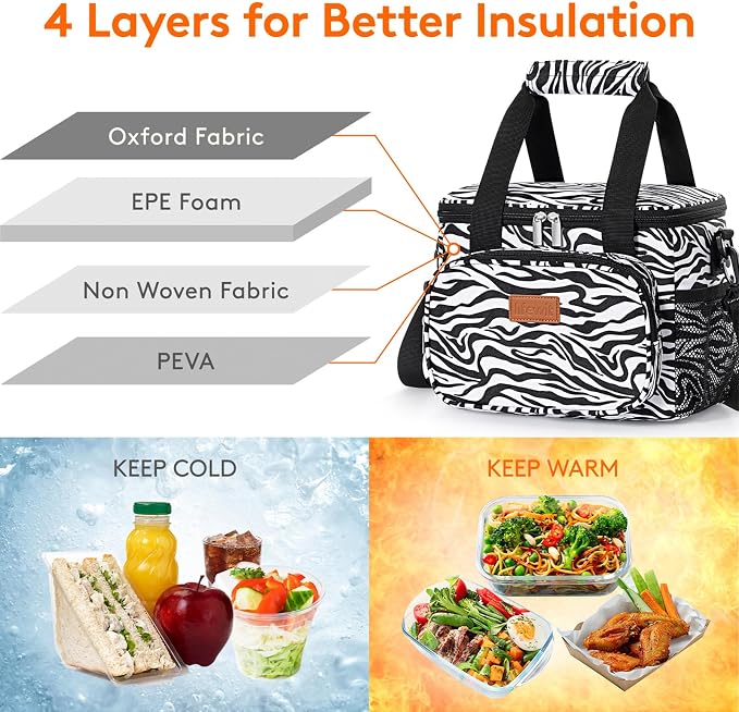 Lifewit Medium Lunch Bag Insulated Lunch Box Soft Cooler Cooling Tote - Image 2