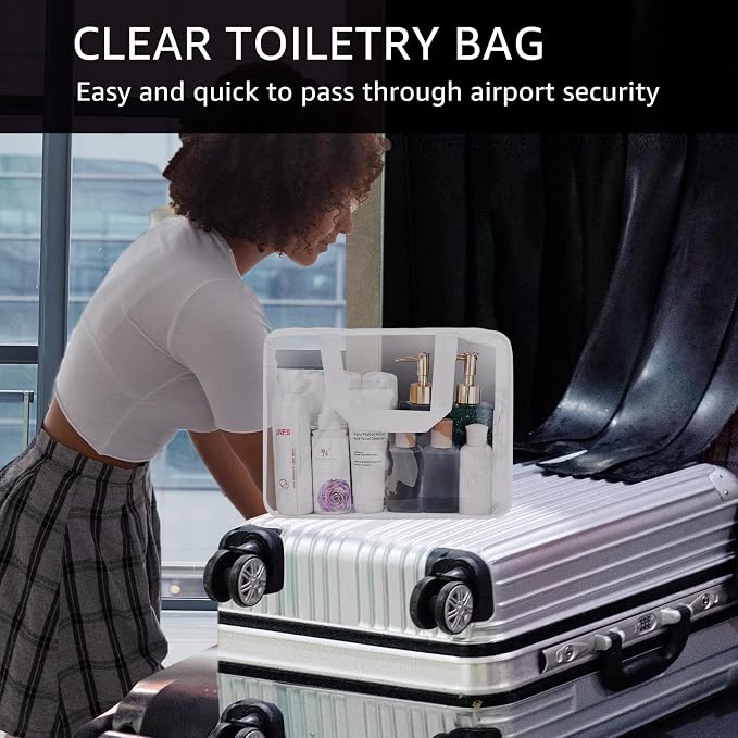 2Pcs Crystal Clear PVC Travel Toiletry Bag Kit - Image 5