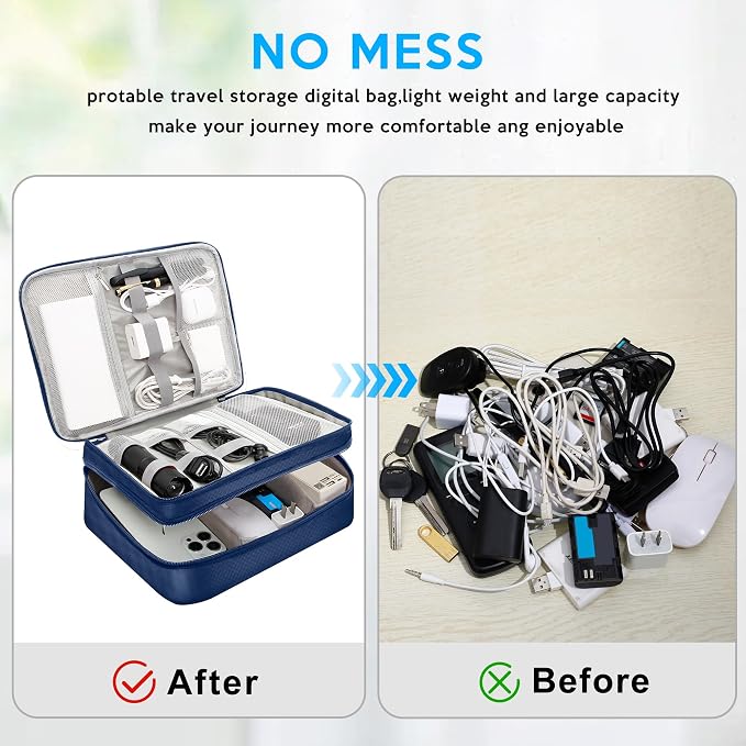 Electronic Organizer Travel Case, Travel Cord Organizer Case Portable - Image 4