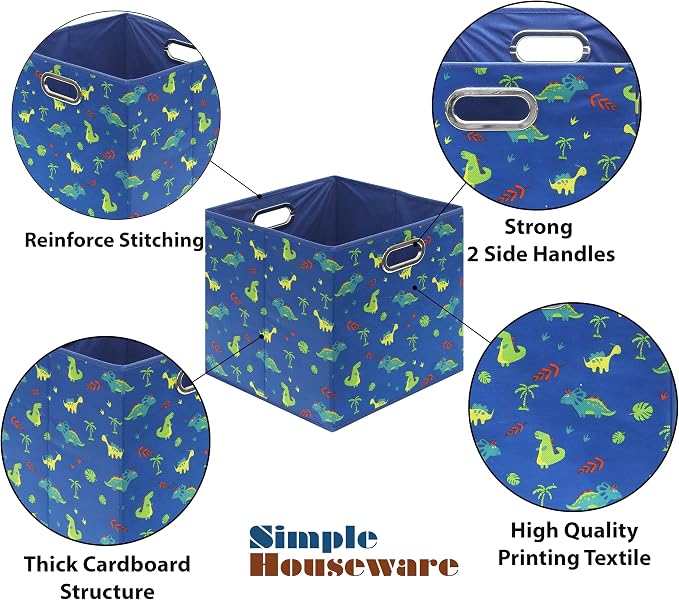 SIMPLE HOUSEWARE 13-Inch Collapsible Fabric Cube Storage Bin - Image 5