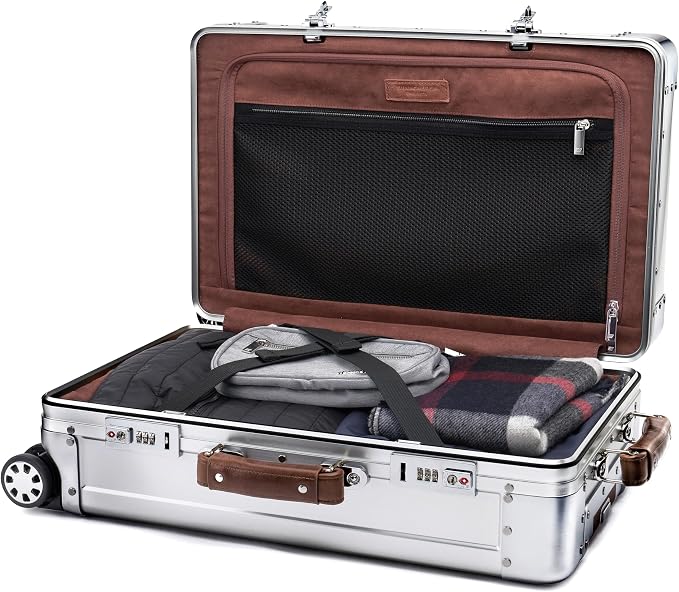 40L Cabin Travel Case – Full Aluminum Four Wheel Carry On Luggage, Italian - Image 7