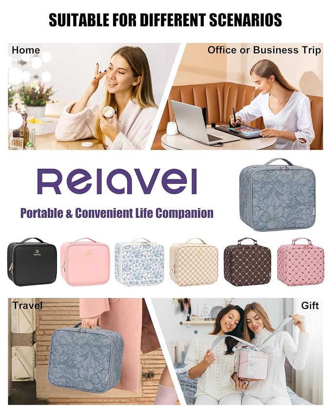 Relavel Travel Makeup Bag With LED Mirror - Image 8