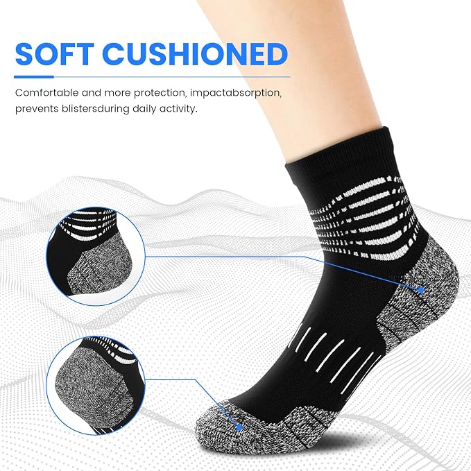 IRAMY Ankle Compression Socks for Men Athletic Running Socks - Image 4