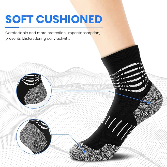 IRAMY Ankle Compression Socks for Men Athletic Running Socks - Image 4