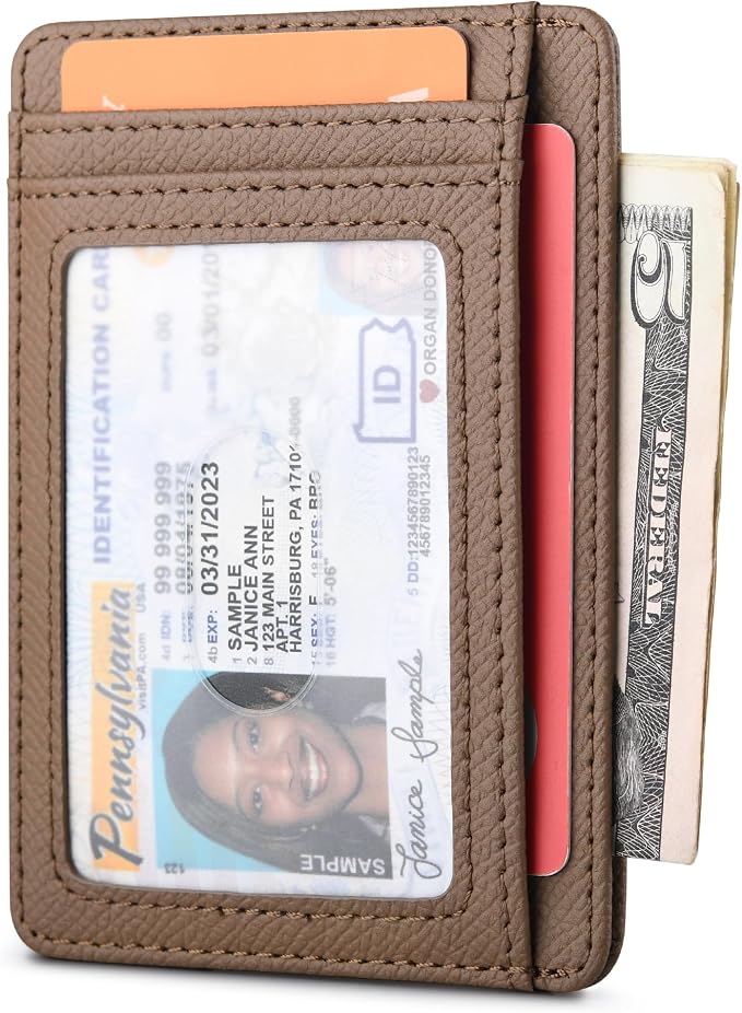 Buffway Slim Minimalist Front Pocket RFID Blocking Leather Wallets - Image 2