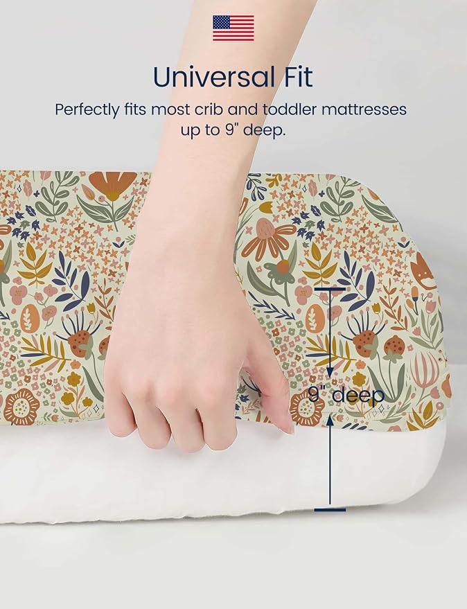 TotAha Crib Sheets for Boys Girls, Buttery Soft Crib Mattress Fitted Sheet - Image 5
