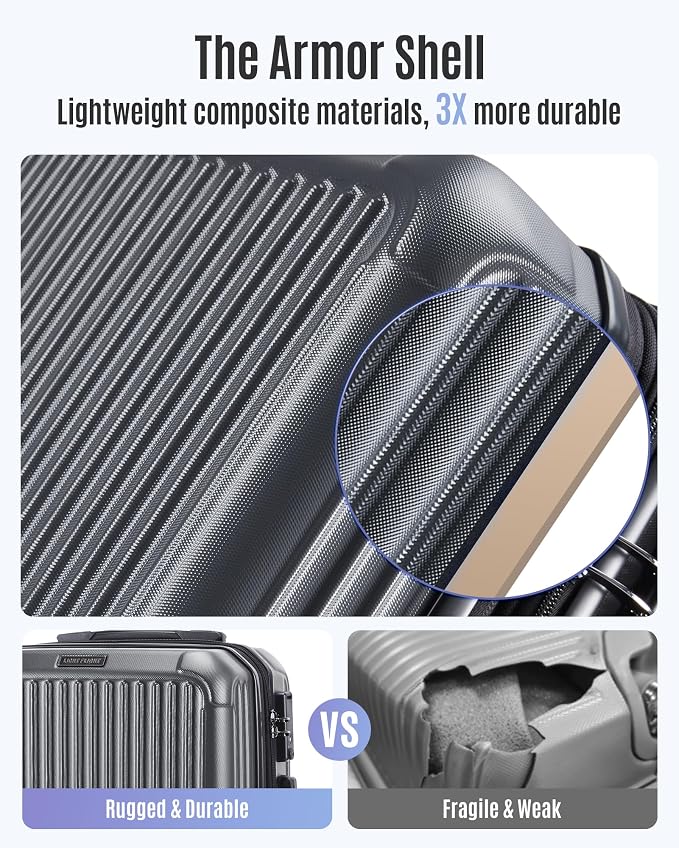 LIGHT FLIGHT Carry On Luggage 22x14x9 Airline Approved, Durable Hard Shell - Image 4