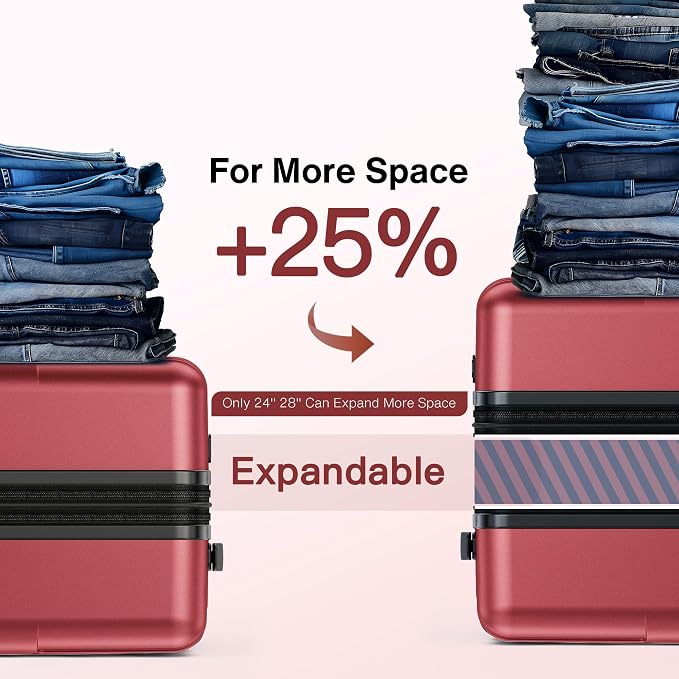 SHOWKOO Luggage Sets 3 Piece Hardside Expandable Lightweight PC Suitcase Sets - Image 5