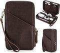 Electronic Organizer Case Tech Kit, Top Grain Leather Handmade, Portable by CataPurusLeatherCrafts
