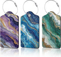 3 Pack PU Leahter Abstract Marble Liquild Luggage Tag by Unknown