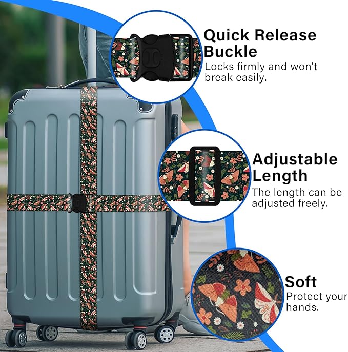 2 Pack Luggage Straps for Suitcases, Adjustable Travel Belt - Image 4
