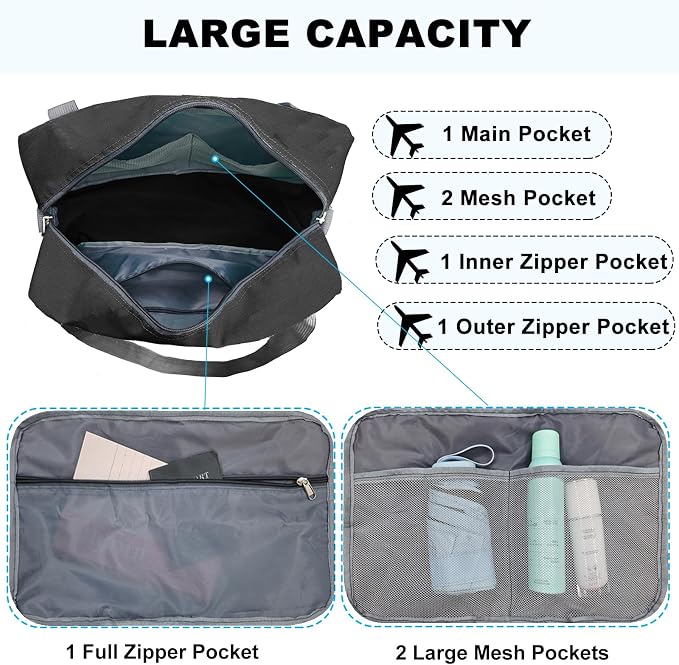 Foldable Carry on Luggage Bag 22x14x9 Personal Item Bag - Image 3