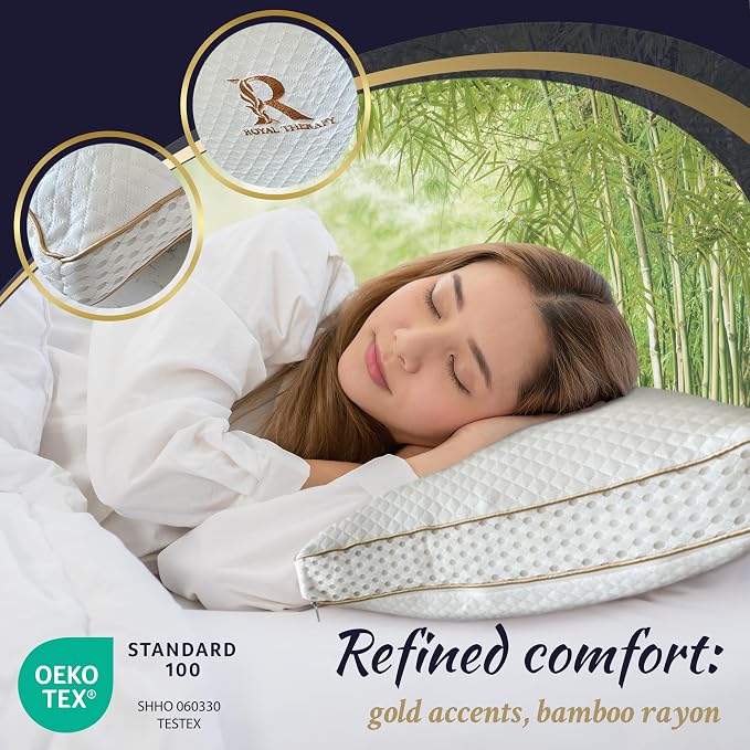 Royal Therapy 2-Pack King Memory Foam Pillow, Adjustable Shredded Odor-Free - Image 5