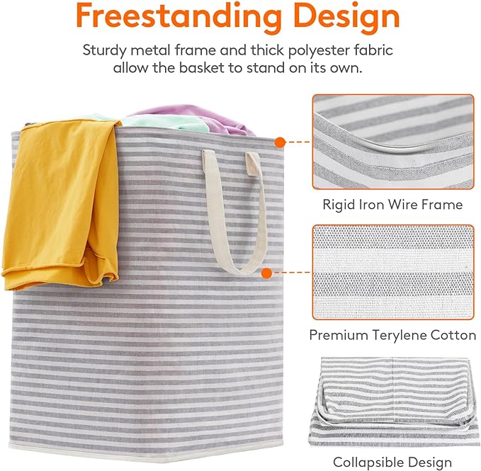 Lifewit 2 Pack Laundry Hamper Large Collapsible Laundry Baskets, Freestanding - Image 2