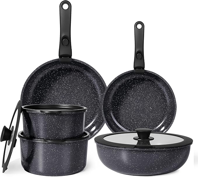 GiPP Ceramic Pots and Pans Set Non Stick, 11 Piece Nonstick Detachable Handle by GiPP